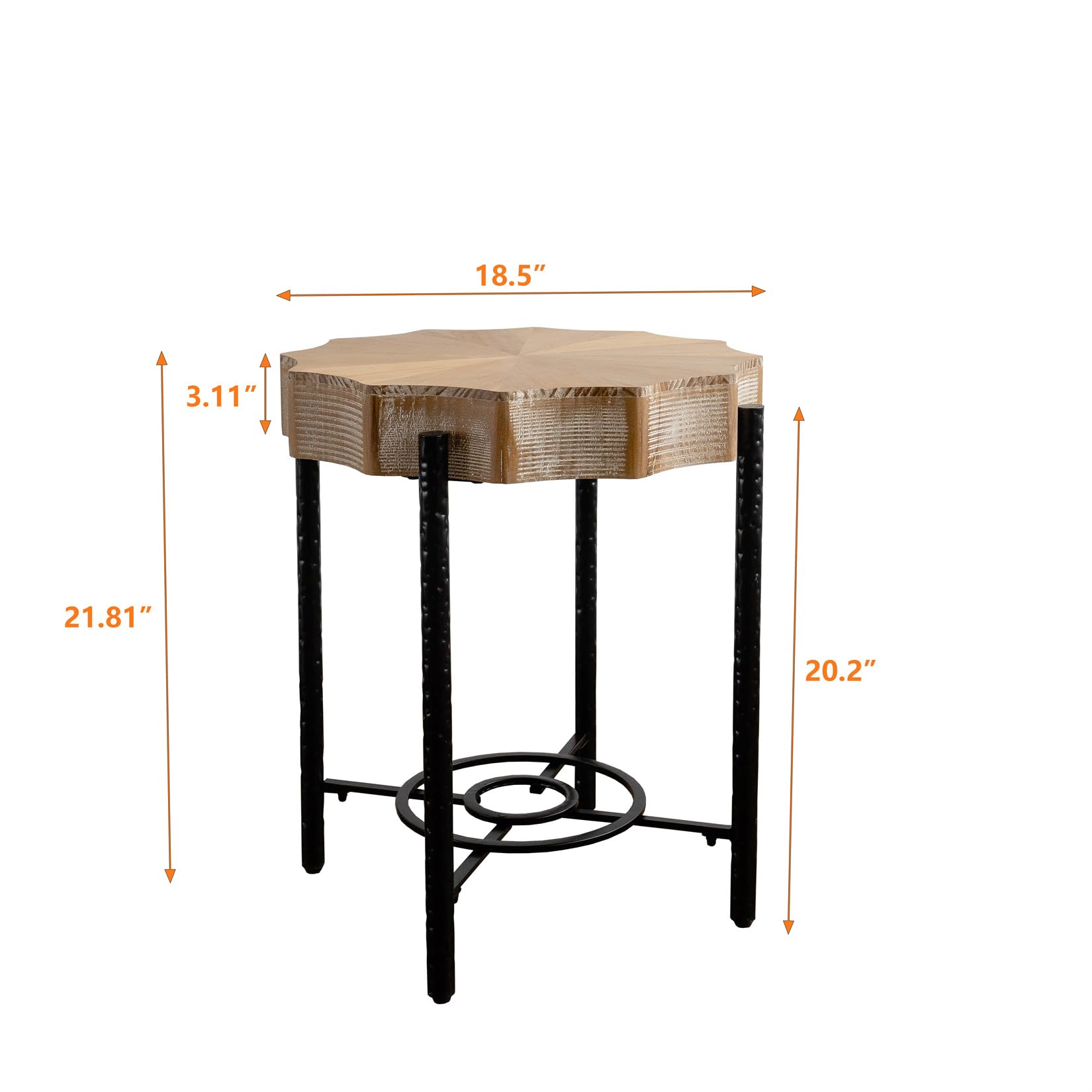 2-Piece Farmhouse Living Room Coffee Table Set Rustic Boho Round Coffee