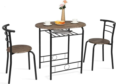 3 Piece Dining Set,Small Kitchen Table Set for 2,Breakfast Table Set for 2