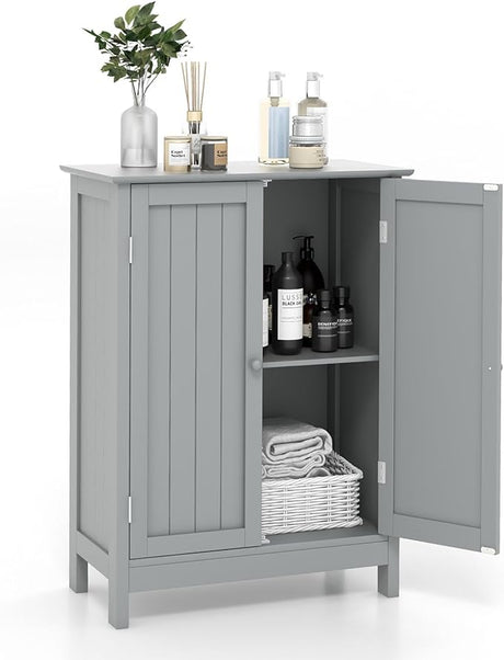 Bathroom Storage Cabinet, Freestanding Bathroom Storage Organizer with Doors