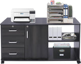 Mobile File Cabinets with Drawers and Lock,Floor Standing Lateral Filing Cabinet