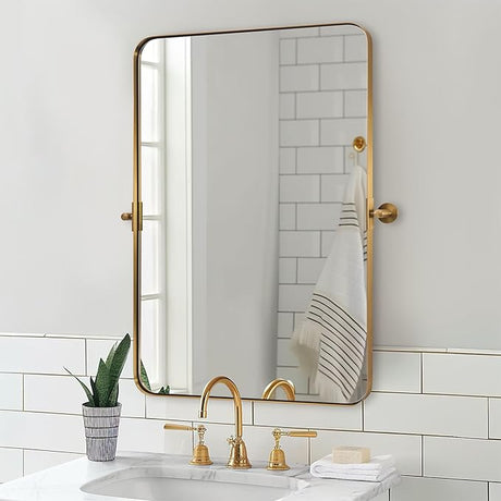 2-Pack Black Bathroom Mirrors 24 x 36 Inch, Metal Framed Rounded Rectangle Wall Vanity Mirror Modern Farmhouse, 1/4-inch Shatterproof Glass | Ultra-Flush Hanging