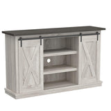 Dorrinson Farmhouse TV Stand Fits TVs up to 50" with Sliding Barn Doors and Storage