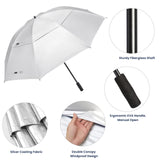 80 Inch Extra Large UV Protection Golf Umbrella Windproof Vented