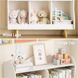 Bookshelf and Toy Storage Orangizer, 3-Tier Wooden Children's Bookcase with Curve