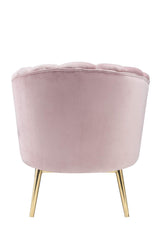 Colla Velvet Upholstery Accent Chair in Blush Pink and Gold