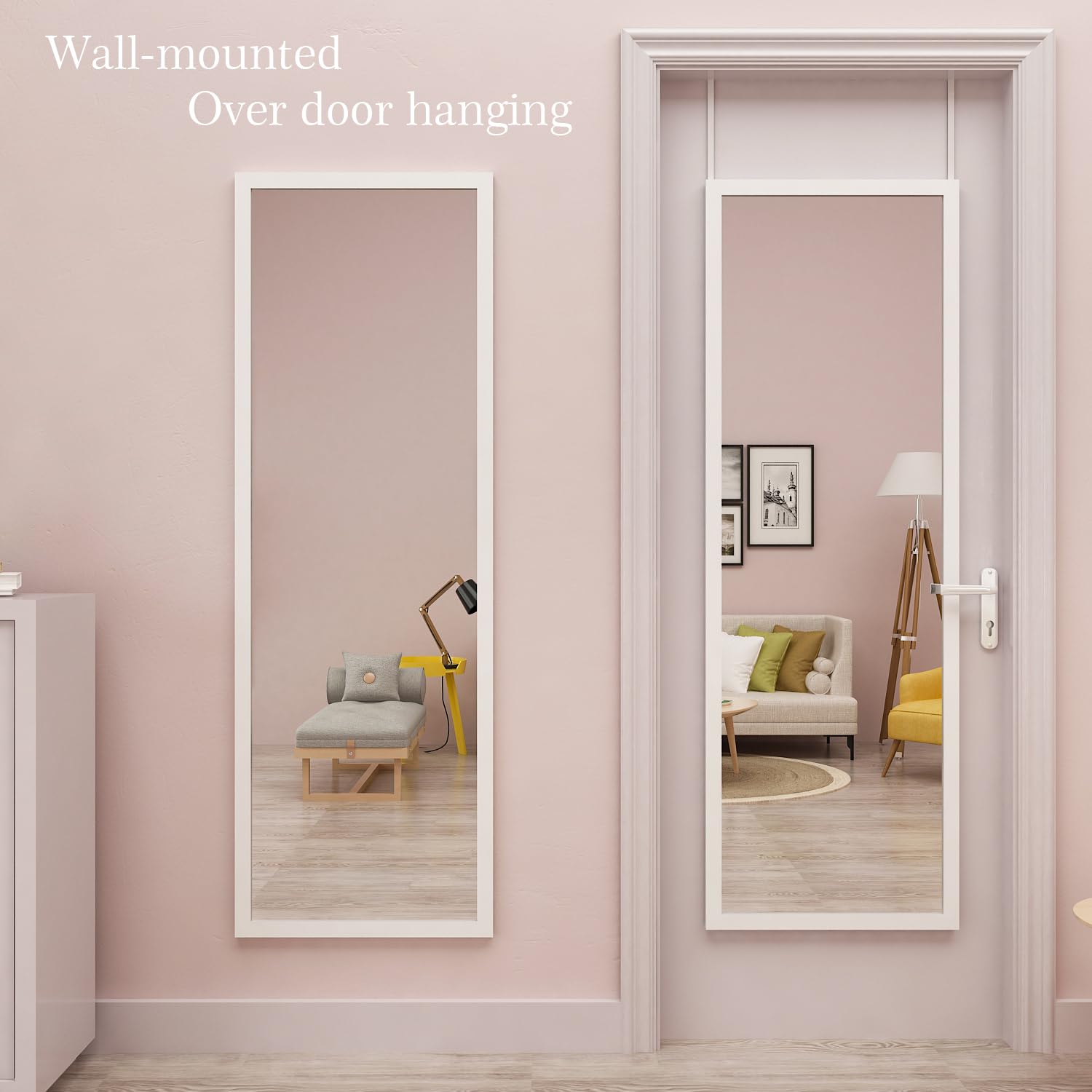 48" x 16" Over The Door Mirror Full Length Mirror Door Mirror Wall Mirror Hanging with