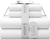 800 Thread Count Queen Arctic White Sheets Set, Ultra Soft & Silky Cotton Rich Easy Care