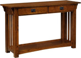 9057-RS Mission Console Entryway, Sofa Table, Made with Solid Wood,