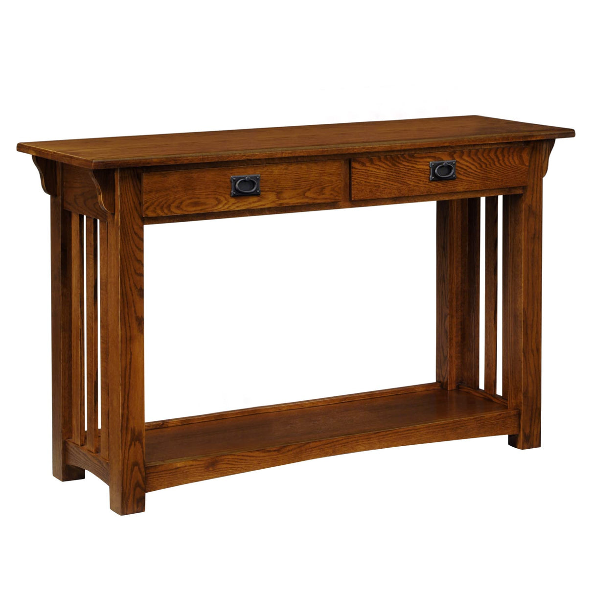 Leick Home 8233 Mission Console Table for Entryway, Wood Sofa Table, Made with Solid Wood, for Living Room, Hallway, Office, Bedroom, Medium Oak Finish