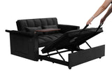 3-in-1 Pull Out Velvet Sofa Bed, Adjustable Backrest Tufted Velvet Love Seat Couch