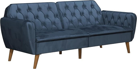 Tallulah Memory Foam Futon, Blue Velvet