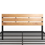 Full Size Bed Frame Steady Steel Platform with Wood Headboard/Footboard