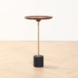 Castiglia Small Round Side Table, Accent Pedestal Coffee Table with Wood Table Top