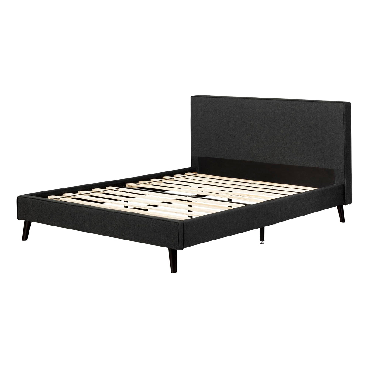 Milton Complete Upholstered Bed, Queen, Matte Charcoal