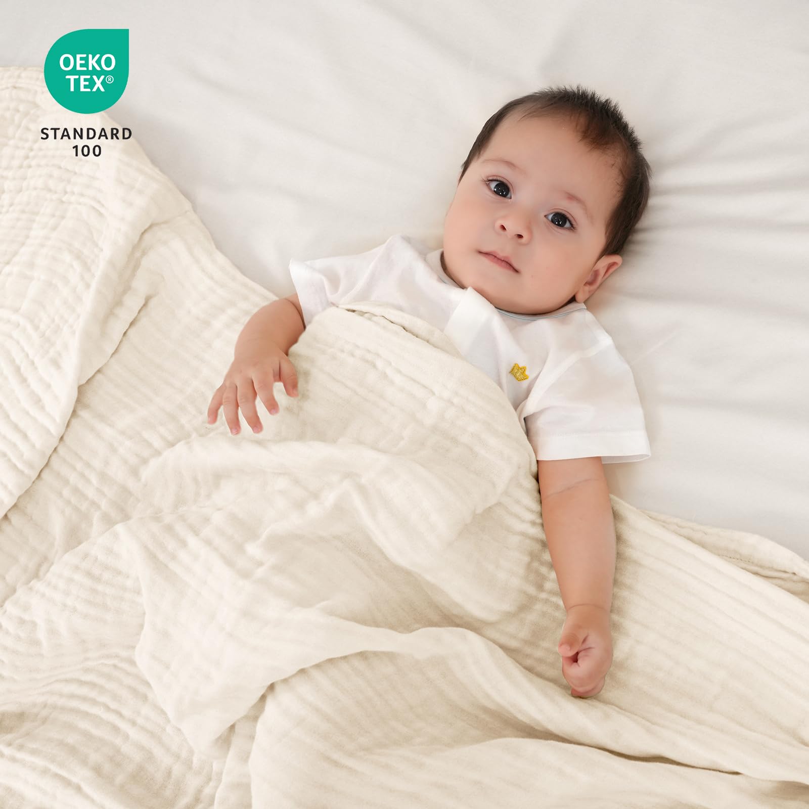 Cooling Muslin Throw Blanket for Hot Sleepers, 60% Rayon Derived from Bamboo