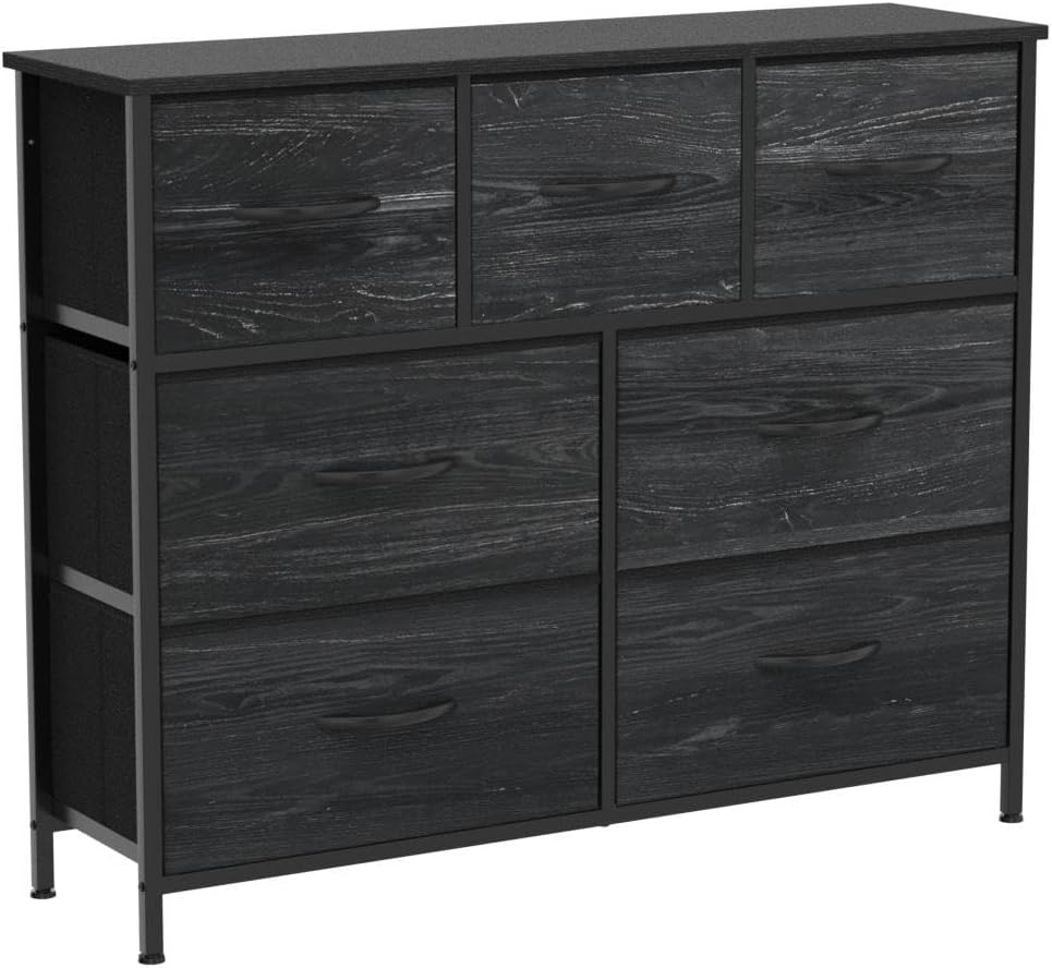 Dresser TV Stand, Entertainment Center with Fabric Drawers, Media Console Table