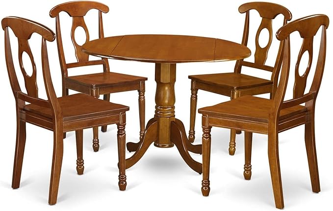 DLNA5-SBR-C 5 Piece Kitchen Set Includes a Round Dining Room Table with