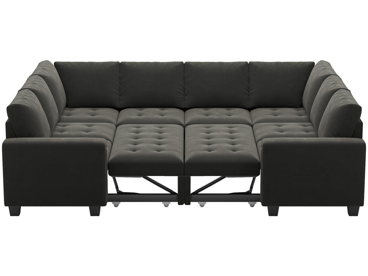 Modular Sectional Sleeper Sofa with Pull Out Couch Bed Oversized U Shaped Sectional