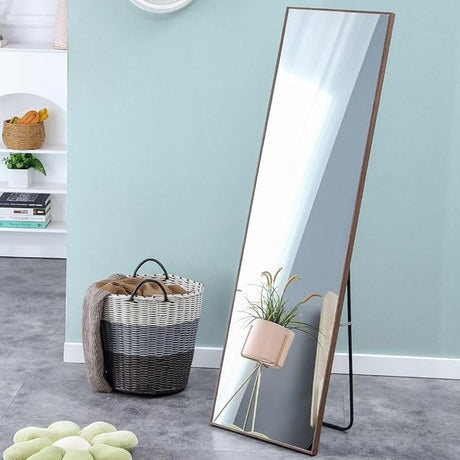 58"x15" Solid Wood Frame Standing Full Length Mirror, Dressing Mirror for Bedroom