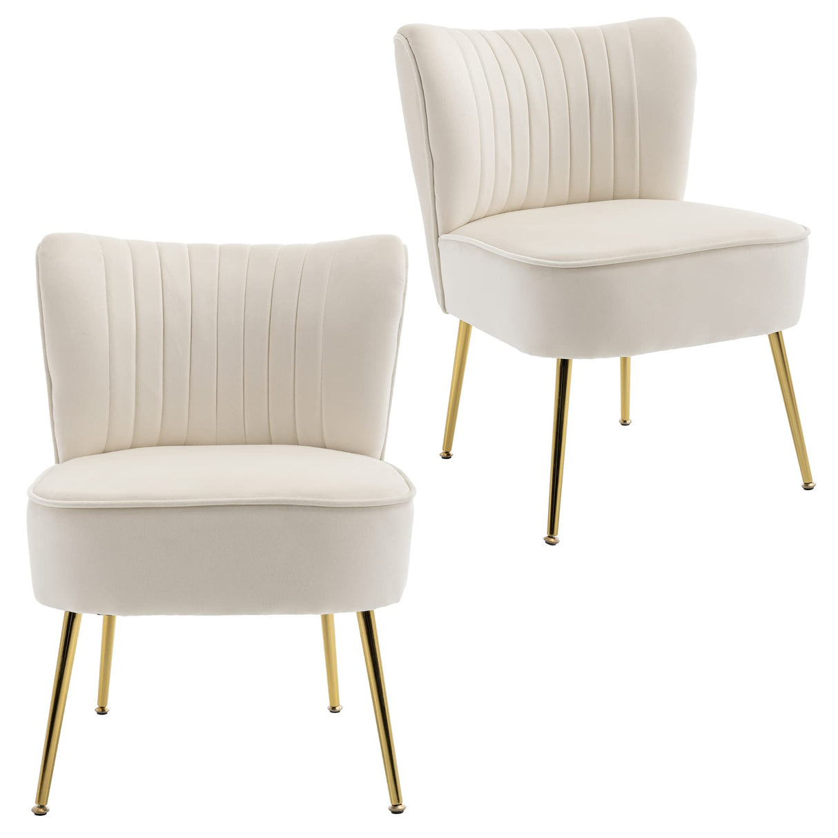 Modern Velvet Upholstered Accent Chair Set of 2,Mid Century Living Room Chairs