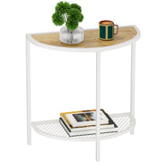 Small End Table 19.7'' Half Moon Side Table for Living Bed Room