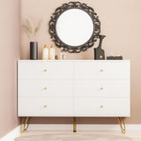 White Dresser for Bedroom with 6 Drawer, Wood Dressers & chests