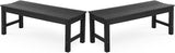 Outdoor Bench, 2-Person Patio Backless Bench with 800 lbs Weight Capacity