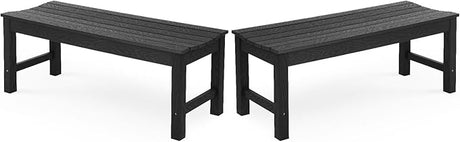 Outdoor Bench, 2-Person Patio Backless Bench with 800 lbs Weight Capacity