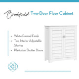 Brookfield Bathroom Storage Cabinet with 2 Shutter Style Doors with Adjustable Shelves