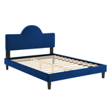 Performance Velvet King Bed in Navy Platform