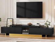 Extendable TV Stand 63-89 Inches with Storage Cabinets - Black