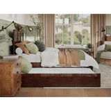 Wood Bed with Twin XL Trundle in Walnut