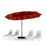 15ft Patio Umbrella with 36 LED Solar Lights, Double Sided Outdoor Umbrella for Patio,