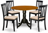 DLAN5-BLK-C 5 Piece Dining Room Table Set Includes a Round Kitchen Table