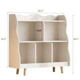 Bookshelf and Toy Storage Orangizer, 3-Tier Wooden Children's Bookcase with Curve