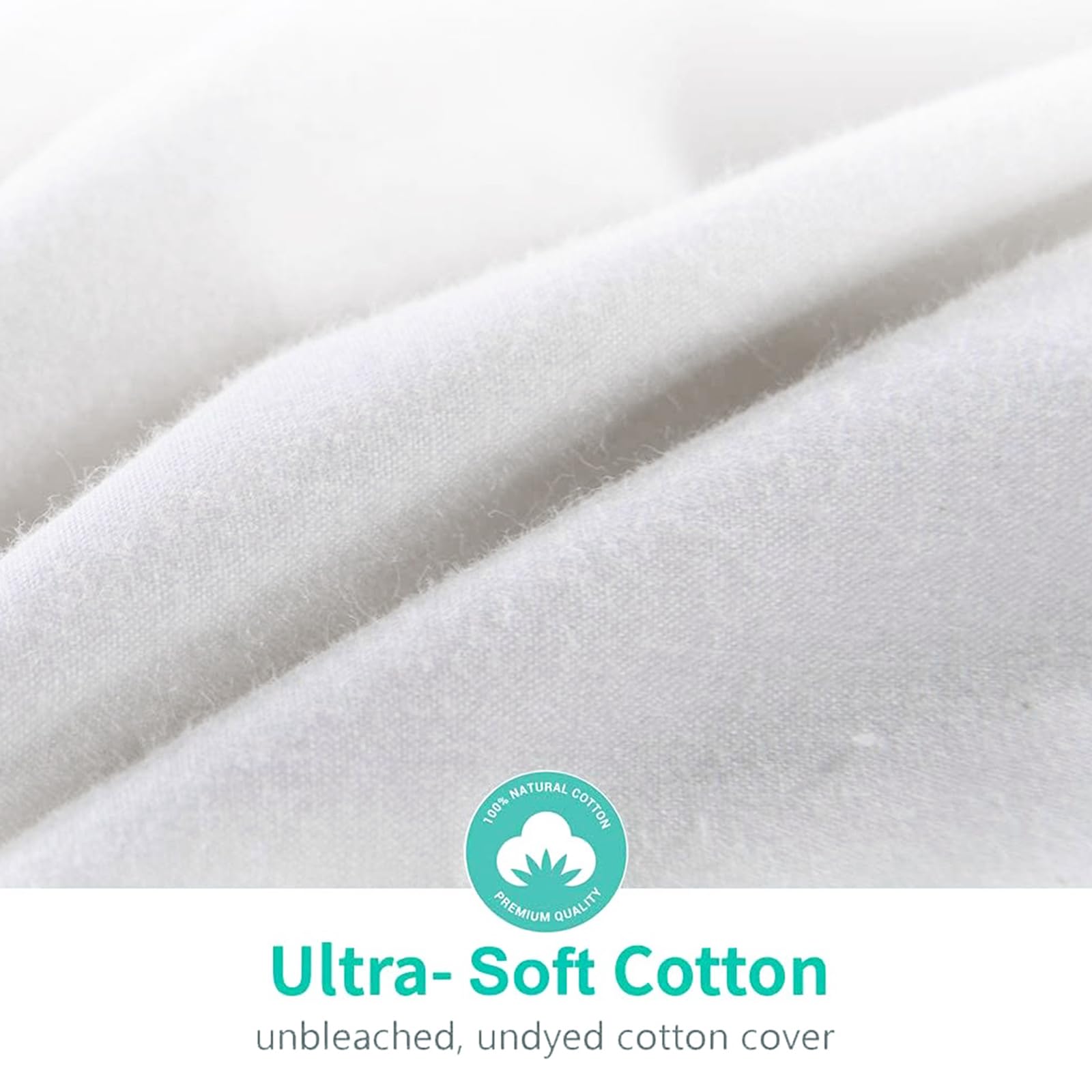 Luxury 100% Organic Cotton All Season Feathers Down Comforter Twin Size Duvet Insert,