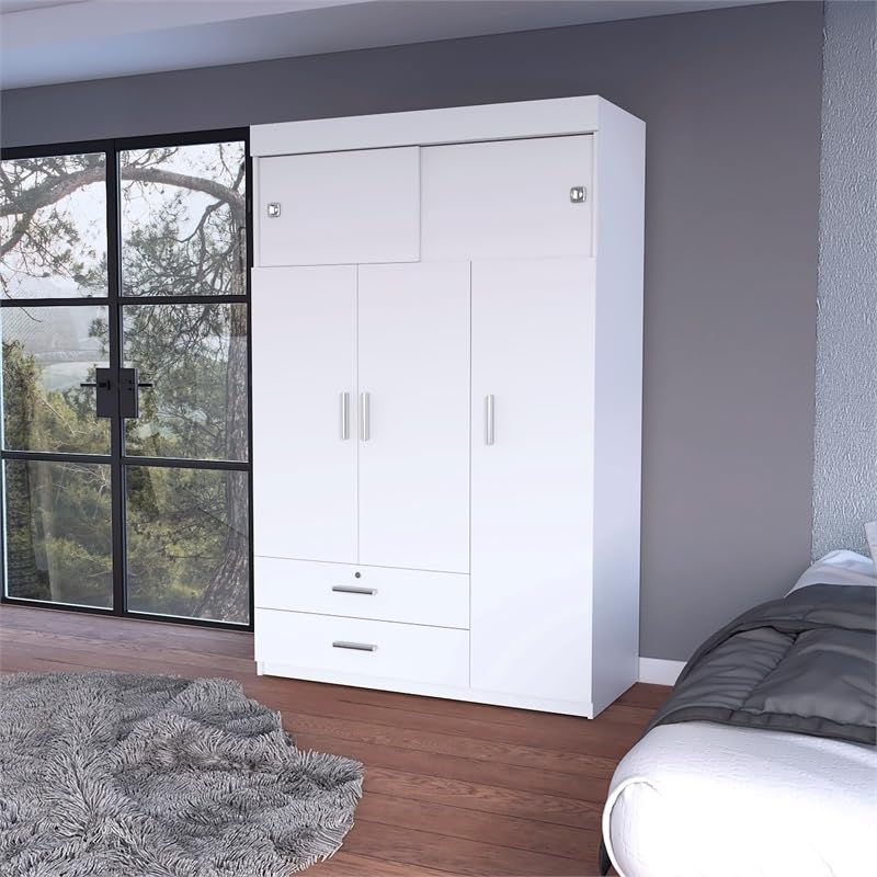 2-Door Modern Wood Spacious Bedroom Armoire