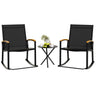 3 Piece Outdoor Rocking Bistro Set, Textilene Fabric Small Patio Furniture Set