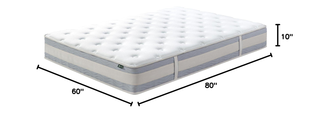 10 Inch Comfort Support Hybrid Mattress [New Version], Queen, Fiberglass Free, Medium