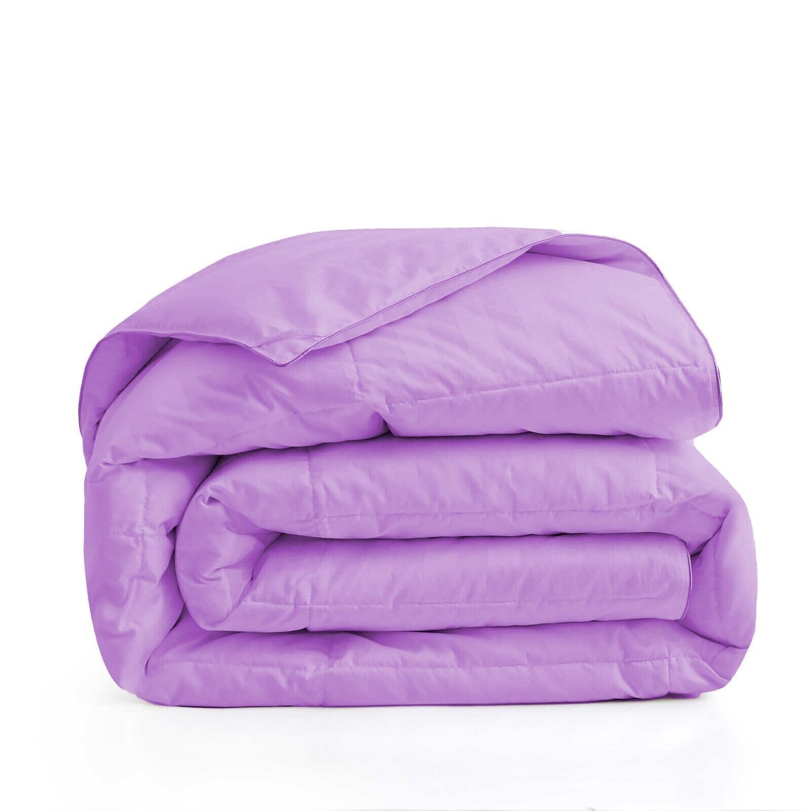 Premium 1000 Thread Count Twin-XL Size 1 Piece Comforter (500GSM Fiber Fill) Lilac Stripe
