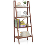 4-Tier Bamboo Bookshelf, Indoor Free Standing Plant Stand Display Rack w/Anti-Tipping