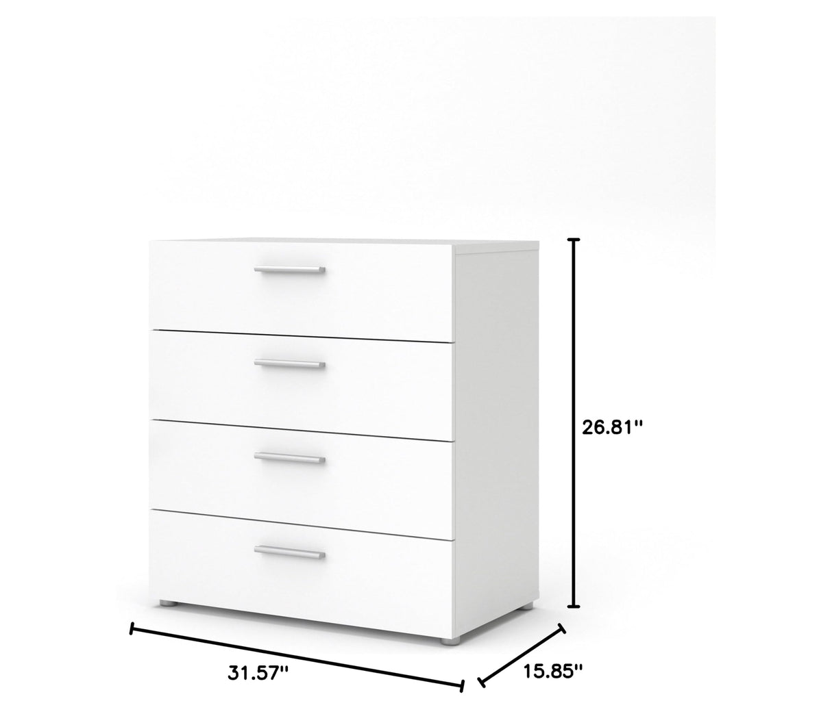 Austin 4 Drawer Chest, White