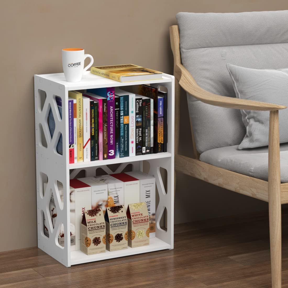 Small Bookshelf and End Table for Small Spaces