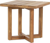 Gino Outdoor Acacia Wood Side Table, Natural Finish