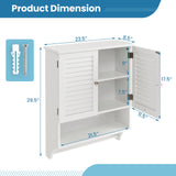 Bathroom Cabinet Wall Mounted - Hanging Medicine Cabinet with 2 Louvered Doors,