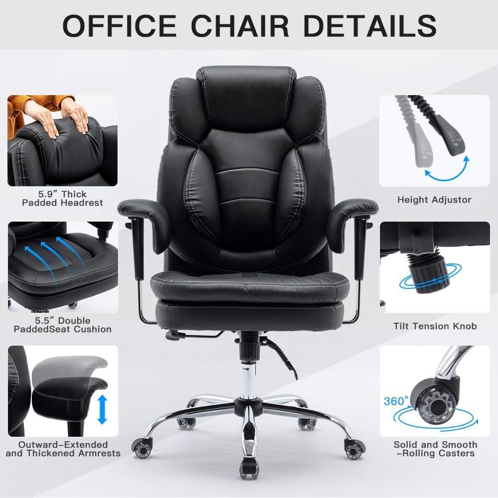 Ergonomic Office Chair High Back Office Chair with Armrests and Castors Reclining Chair