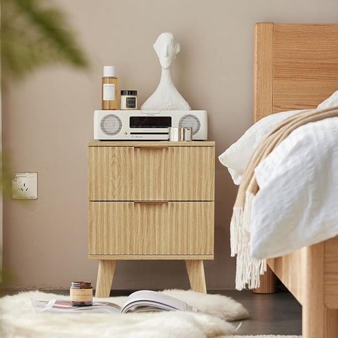 Dresser Cabinet, Long Nightstand with Drawers and Storage Cabinet, Farmhouse Solid