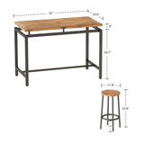 5 Pcs Dining Table Set, Industrial Kitchen Table and Chairs for 4, Bar Table Set Height