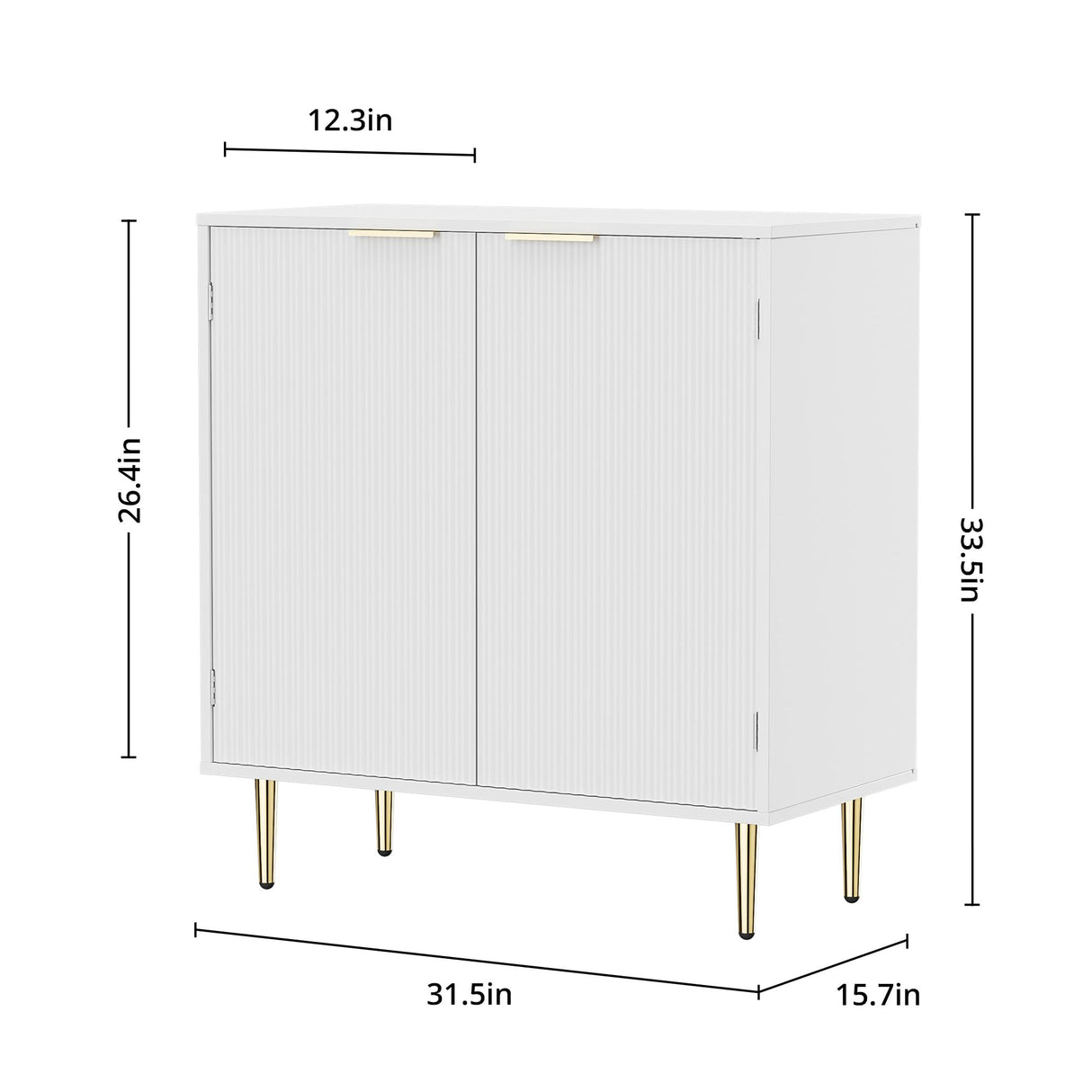 Buffet Sideboard Cabinet with 2 Doors, Kitchen Cabinet with Golden Handles & Legs