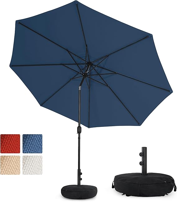 Olefin 5-Year-Non-Fading 10FT Patio Umbrella with Sand Bag Base, Outdoor Umbrella